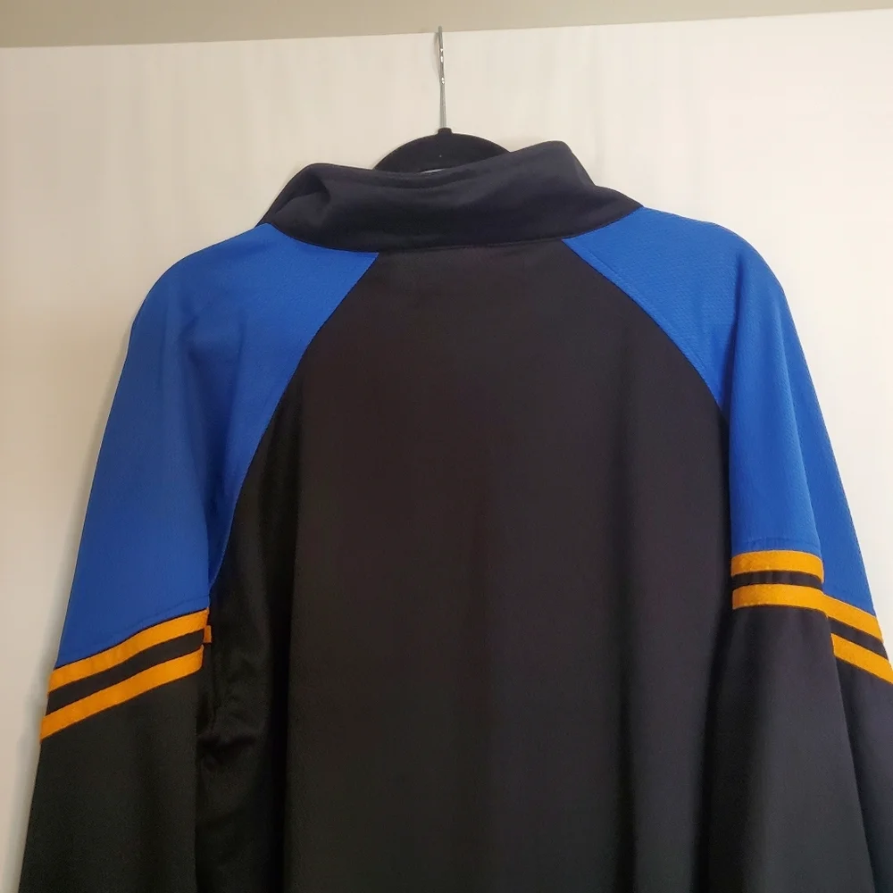 Reputation Men's NWT Size XL Black/RoyalSun zip front silk blend bomber jacket - Picture 8 of 10